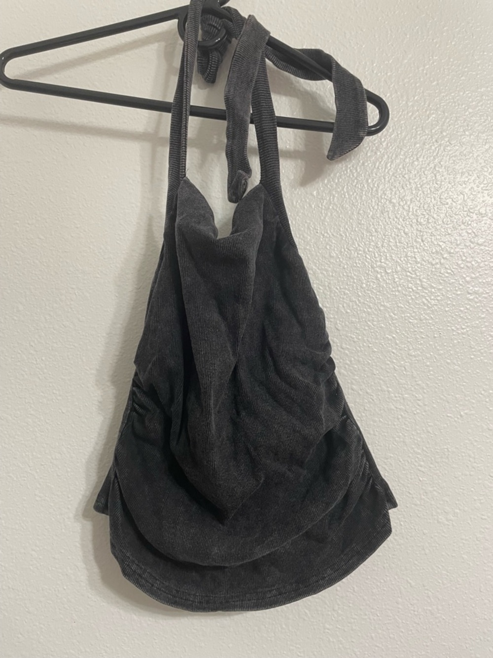 MakeMeChic Halter Top - Dark Gray - Size Large
